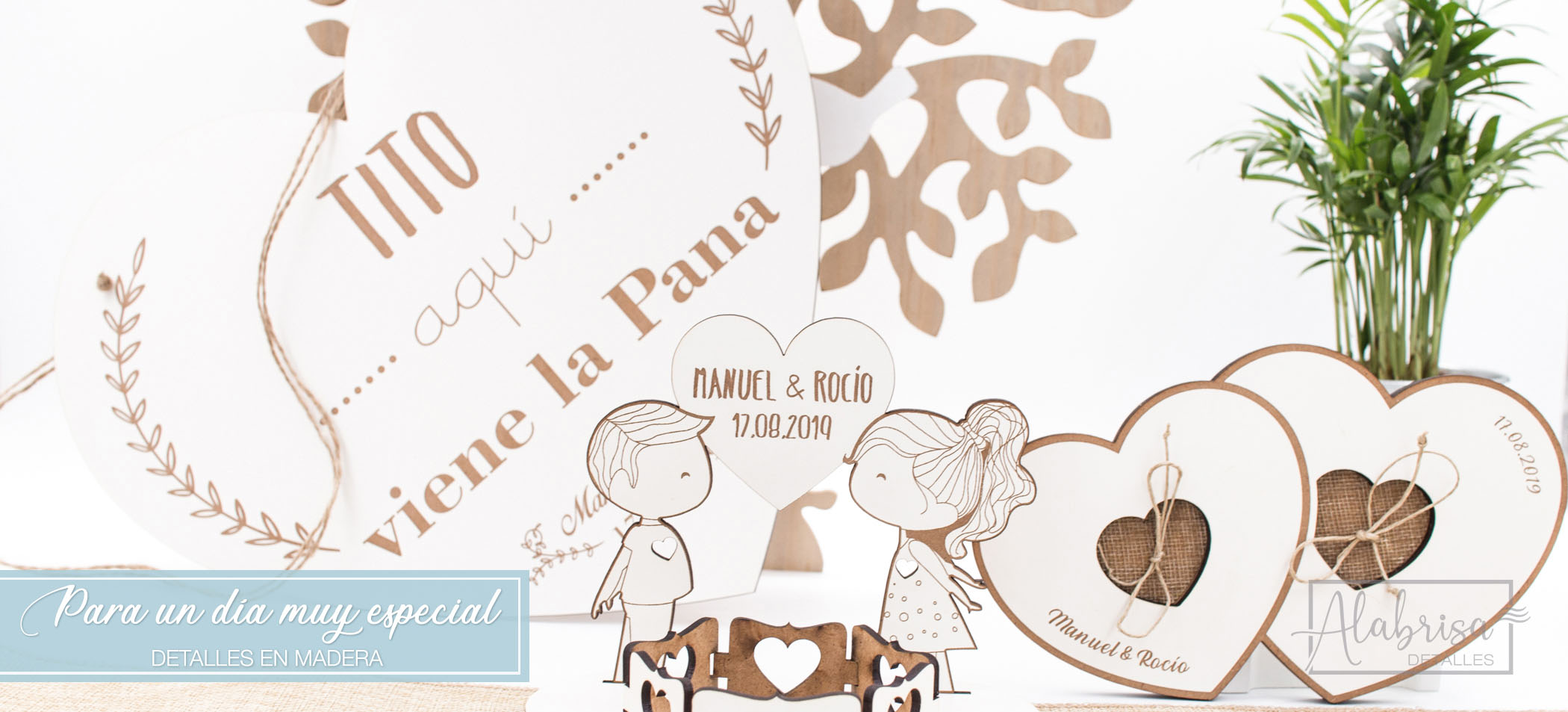 Carteles y complementos en madera